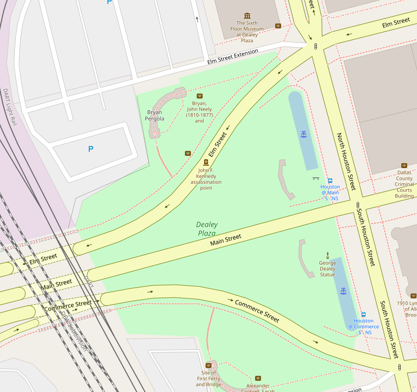Map of Dealey Plaza, Dallas